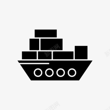 运输船船雕文图标图标