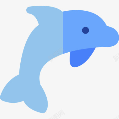 海豚海洋生物62扁平图标