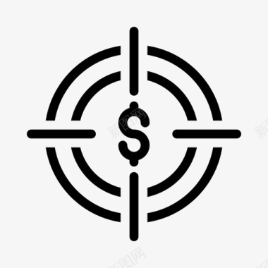 美元目标市场营销货币图标