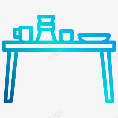 咖啡桌家具及装饰3线性坡度图标