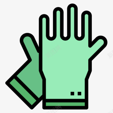手套卫生62线性颜色图标
