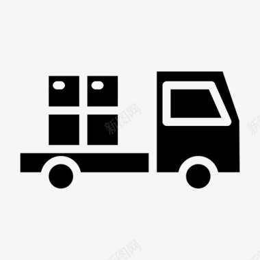 免费送货卡车电子商务字形图标
