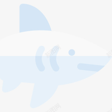 鲨鱼海洋生物62扁平图标