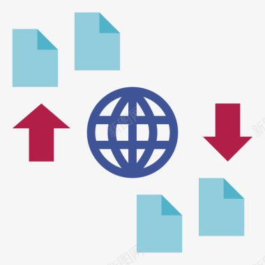 数据传输在家工作81扁平图标