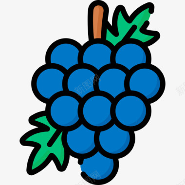 正宗的葡萄12种葡萄和饮料图标