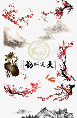 中国古风传统绘画国画动植物壁纸动植物壁纸素材