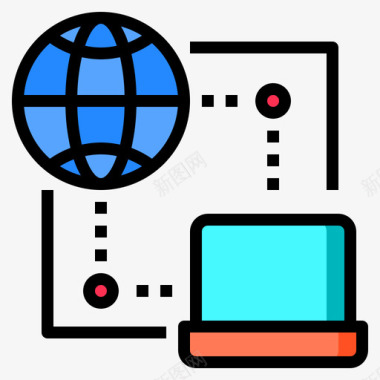 全球通信通信246线性颜色图标