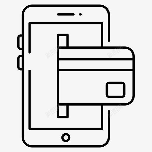 移动卡支付卡支付数字支付svg_新图网 https://ixintu.com 支付 移动 数字 电子商务 在线支付 安全 购物 商业 线路 图标