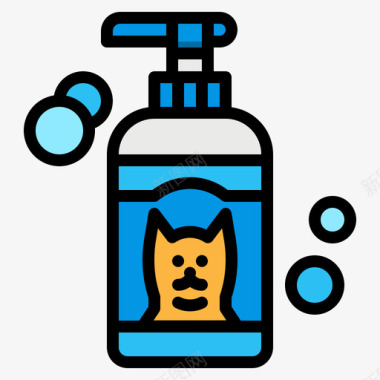 宠物洗发水96号宠物店线性颜色图标