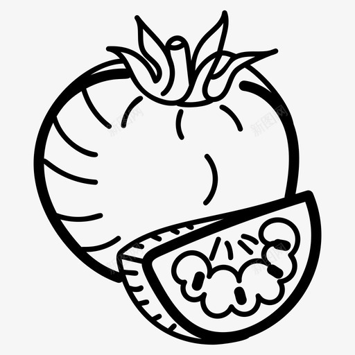 手绘番茄食品水果svg_新图网 https://ixintu.com 手绘 番茄 食品 水果 健康食品 营养 饮料 图标
