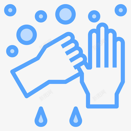 洗手洗手液3蓝色svg_新图网 https://ixintu.com 洗手 蓝色