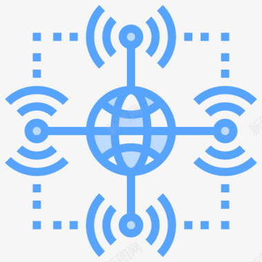 无线连接通信245蓝色图标