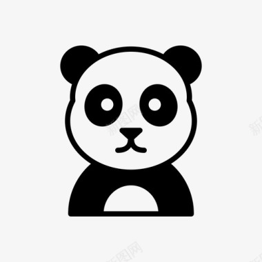 熊猫竹子可爱的动物图标
