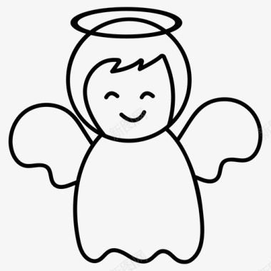 天堂天使婴儿天使祝福天使图标