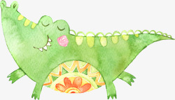 手绘水彩可爱卡通儿童热带动物水果树叶图案28手绘水素材
