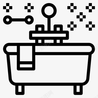 浴缸清洁160线性图标