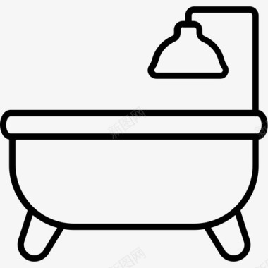 浴室热水按摩浴缸图标