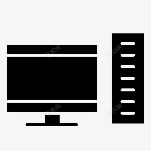 计算机台式机pc机svg_新图网 https://ixintu.com 计算机 台式机 pc 服务器 设备