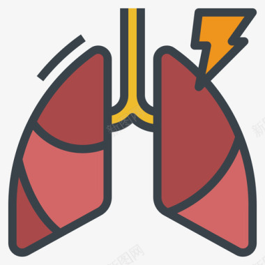 肺炎冠状病毒171线状颜色图标