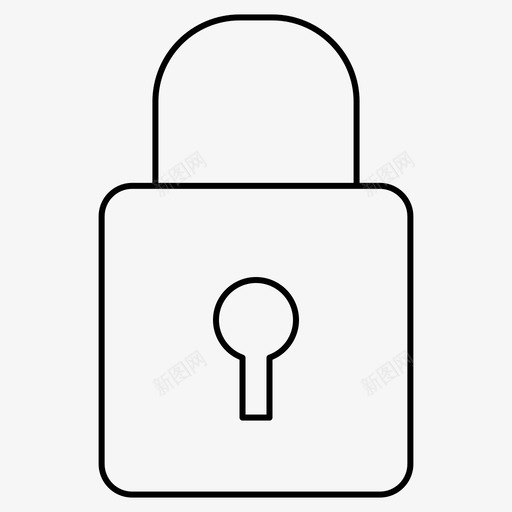 锁定保护财务细线集233svg_新图网 https://ixintu.com 保护 锁定 财务 细线