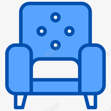 扶手椅家具和装饰4蓝色图标