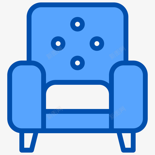 扶手椅家具和装饰4蓝色svg_新图网 https://ixintu.com 扶手 家具 装饰 蓝色