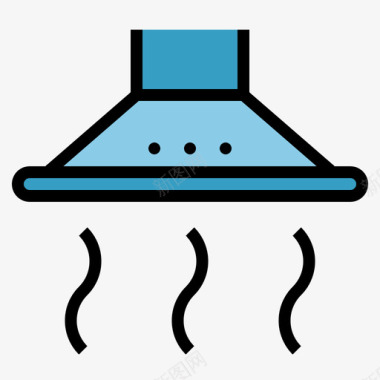 提取器厨房用具6线性颜色图标