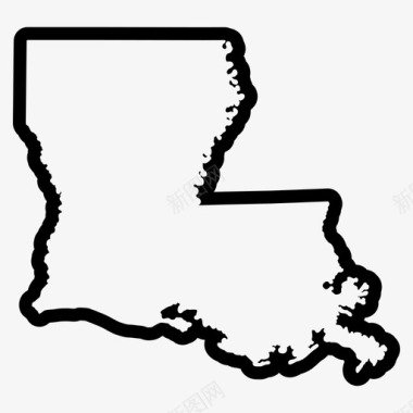 路易斯安那州地图州图标