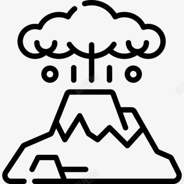 火山爆发天气358线性图标