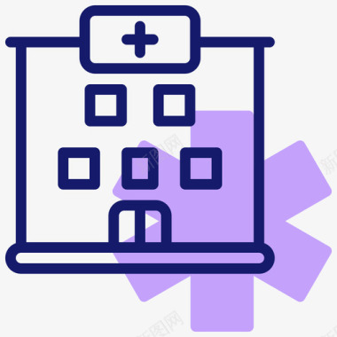 医院大楼100号医院线性颜色图标