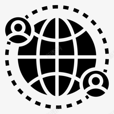 全球通信全球社区全球联系人图标