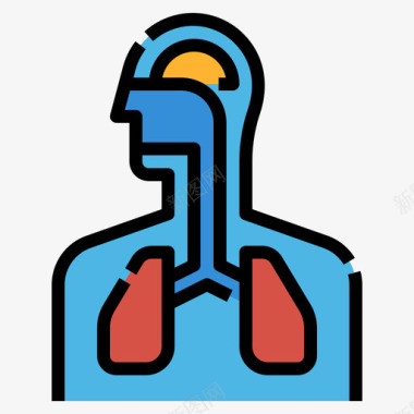 呼吸系统医用303线性颜色图标