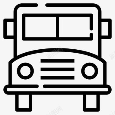 校车交通工具旅行图标