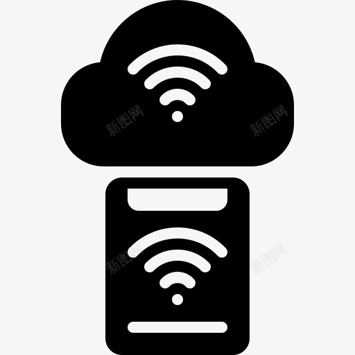 智能手机和云wifi热点互联网svg_新图网 https://ixintu.com wifi 智能 手机 热点 互联网 网络 无线 使用 稳定