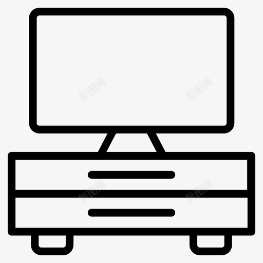 电视台电视桌液晶面板svg_新图网 https://ixintu.com 电视 电视台 液晶 面板 电视柜 音乐 多媒体 线路 图标