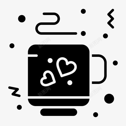 咖啡爱情茶svg_新图网 https://ixintu.com 咖啡 爱情 情人节 实心 雕文