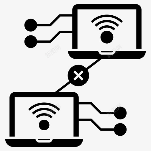 连接错误断开连接网络错误svg_新图网 https://ixintu.com 连接 错误 断开 网络 wifi 通信 图示 图标