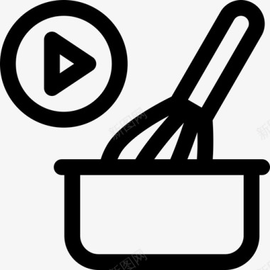 烹饪直播4线性图标