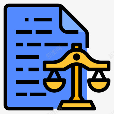 法律文件业务连续性计划线性颜色图标