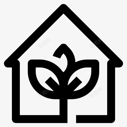 家生态绿色svg_新图网 https://ixintu.com 生态 绿色 房子 自然