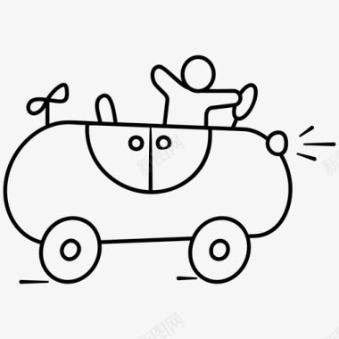 玩具车婴儿车发条车图标