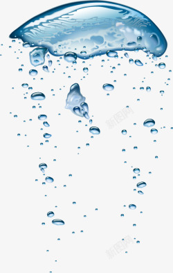 透明水滴水形状创意水形状水9水牛奶气泡素材