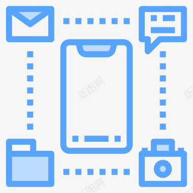 移动应用程序智能手机应用程序21蓝色图标