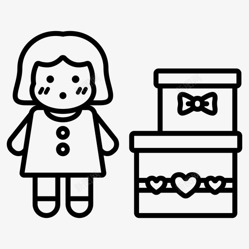 带娃娃的礼盒礼品盒女孩svg_新图网 https://ixintu.com 娃娃 礼盒 礼品盒 女孩 礼物 玩具 儿童玩具