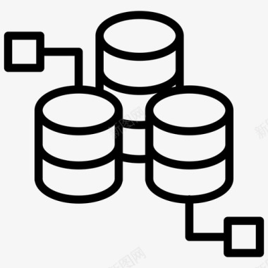数据库架构向量大数据数据库架构图标