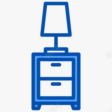 床头柜家具和装饰4蓝色图标