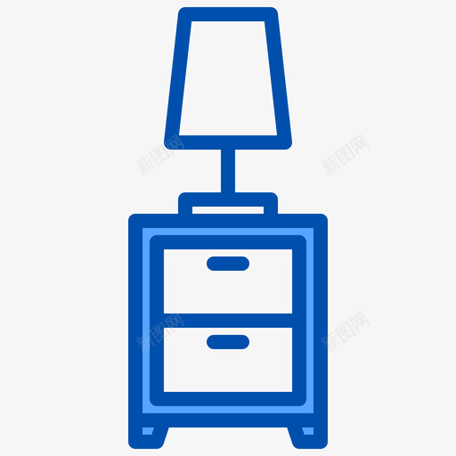 床头柜家具和装饰4蓝色svg_新图网 https://ixintu.com 床头柜 家具 装饰 蓝色