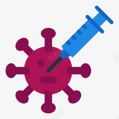 疫苗病毒传播103扁平图标