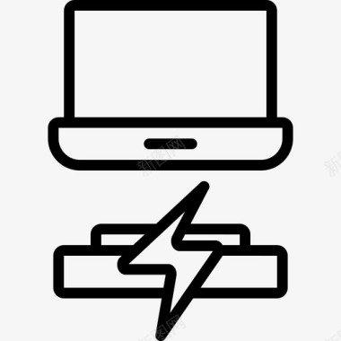 笔记本电脑电池使用电力通电图标