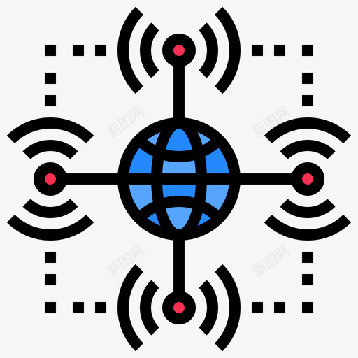 无线连接通信246线性彩色svg_新图网 https://ixintu.com 无线 连接 通信 线性 彩色